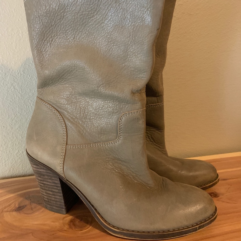 Lucky brand gray leather boots
